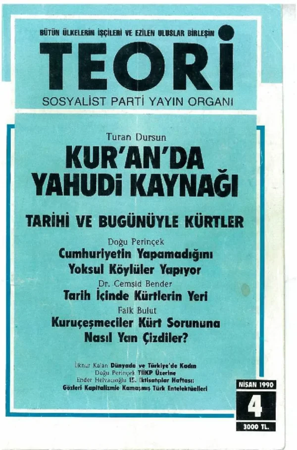 Tarihi ve Bugünüyle Kürtler | Teori Nisan 1990