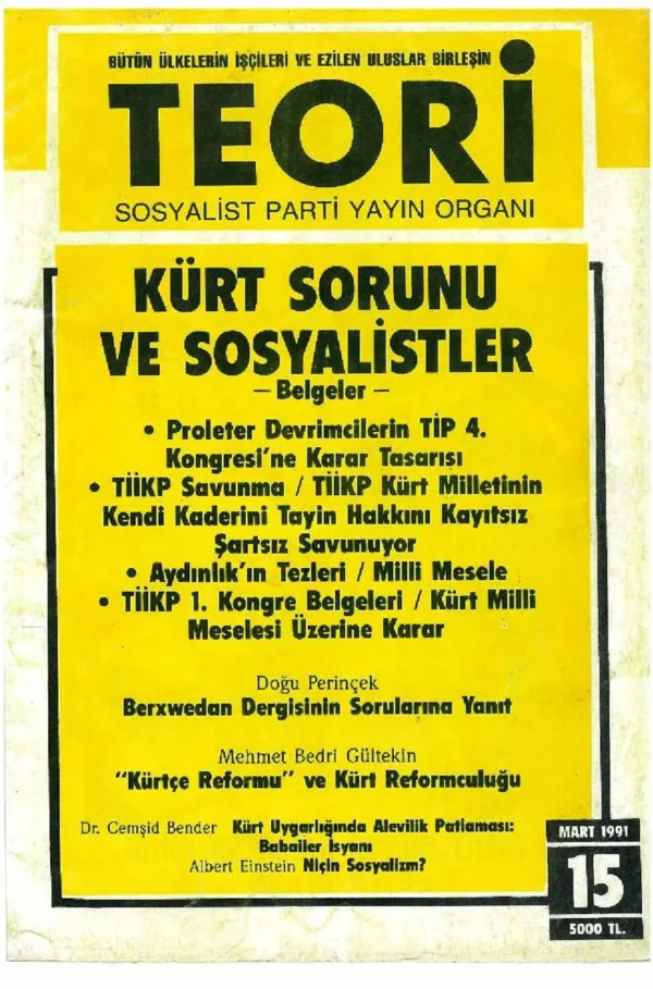Kürt sorunu ve sosyalistler | Teori Mart 1991