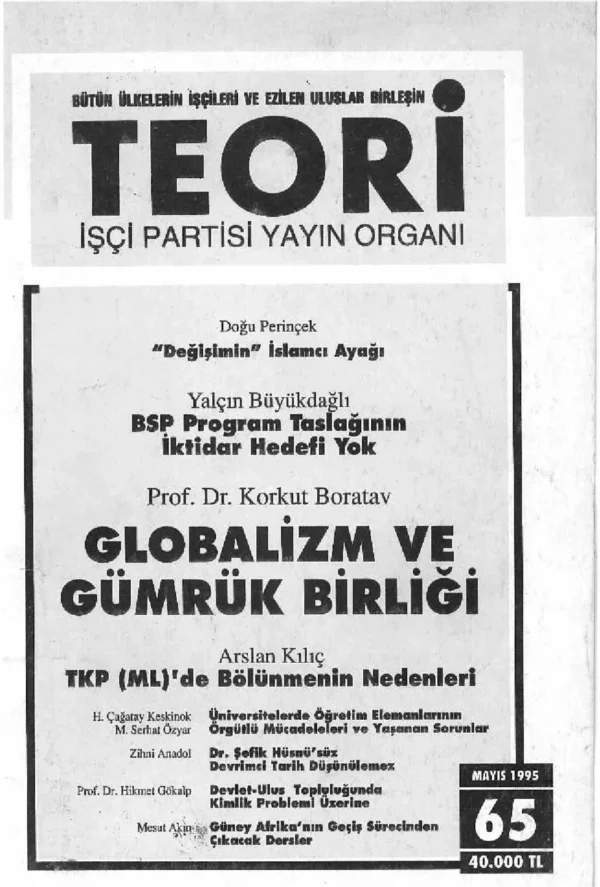 "DEĞİŞİMİN" İSLAMCI AYAĞI | Teori Mayıs 1995