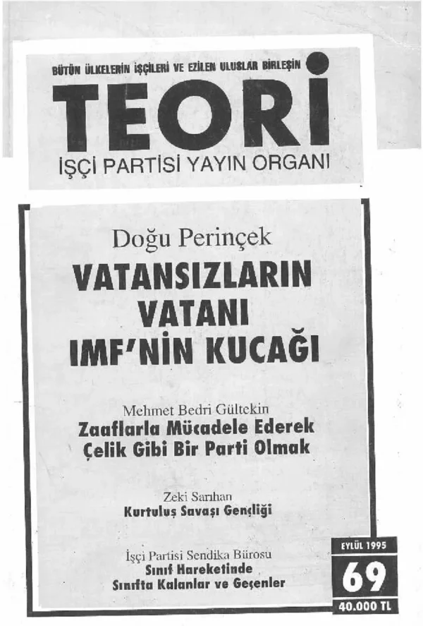 VATANSIZLARIN VATANI IMF'NİN KUCAĞI | Teori Eylul 1995