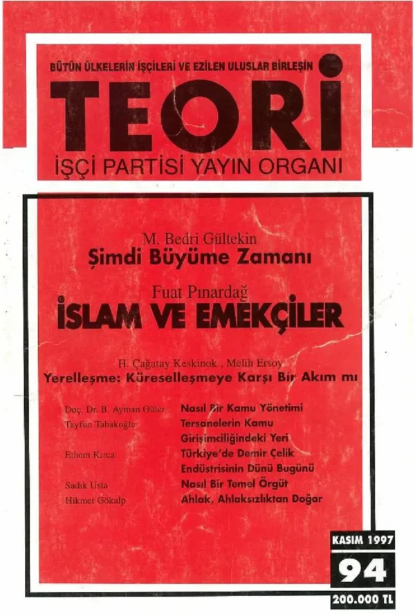 İSLAM VE EMEKÇİLER | Teori Kasım 1997