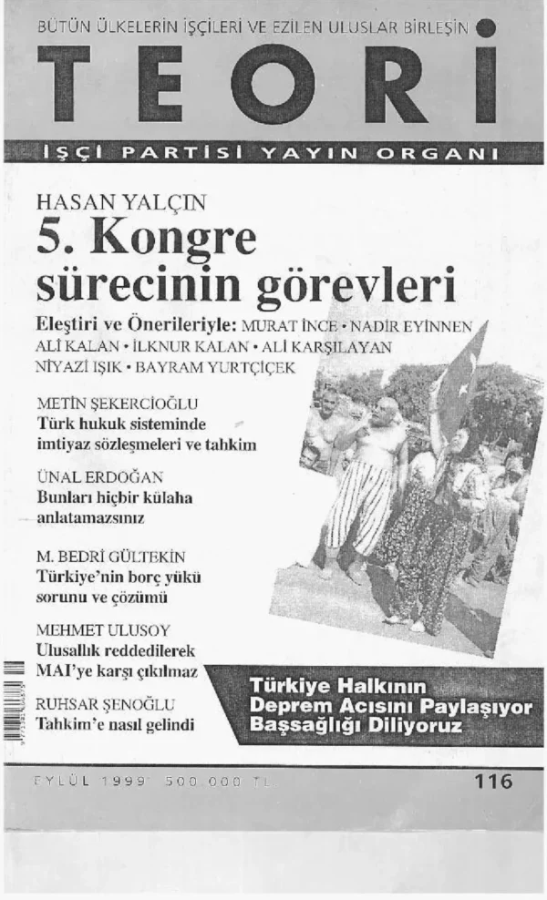 5. KONGRE SÜRECİNİN GÖREVLERİ | Teori Eylul 1999