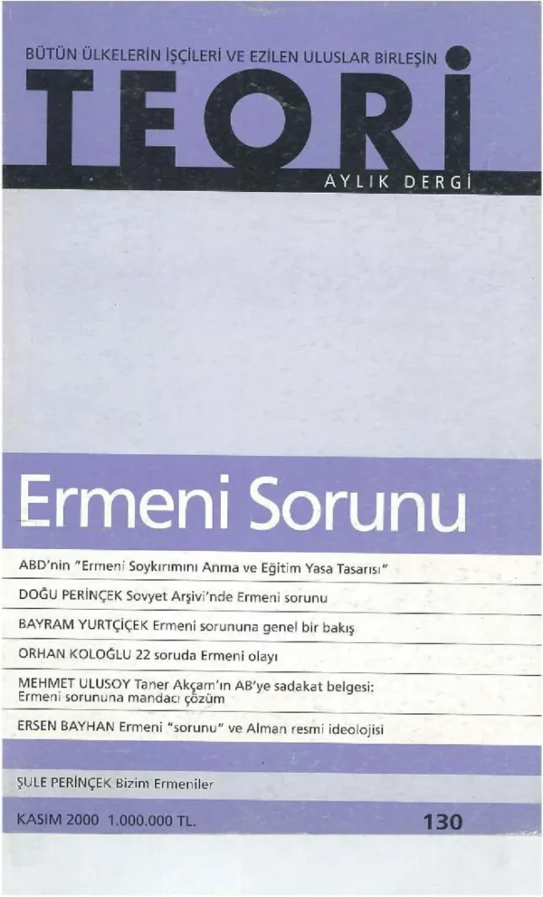 SOVYET ARŞİVİNDE ERMENİ SORUNU | Teori Kasım 2000