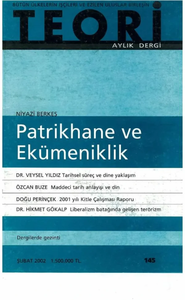 PATRİKHANE VE EKÜMENİLİK | Teori Şubat 2002