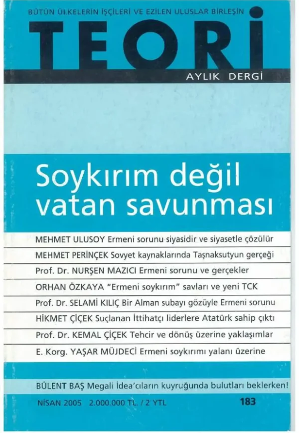 soykırım değil: vatan savunması | Teori Nisan 2005