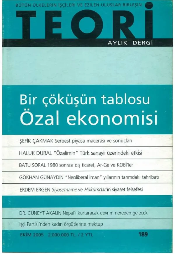 bir çöküşün tablosu: özal ekonomisi | Teori Ekim 2005