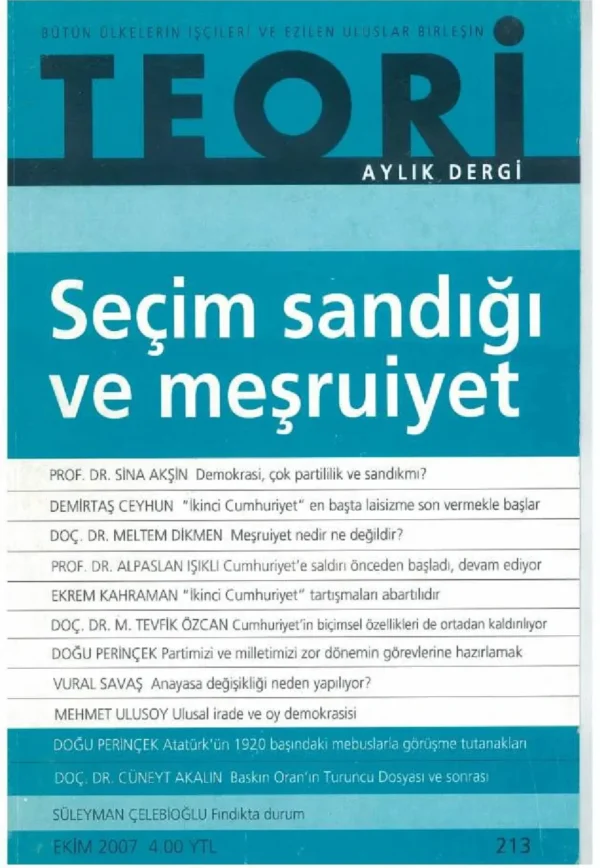 seçim sandığı ve meşruiyet | Teori Ekim 2007