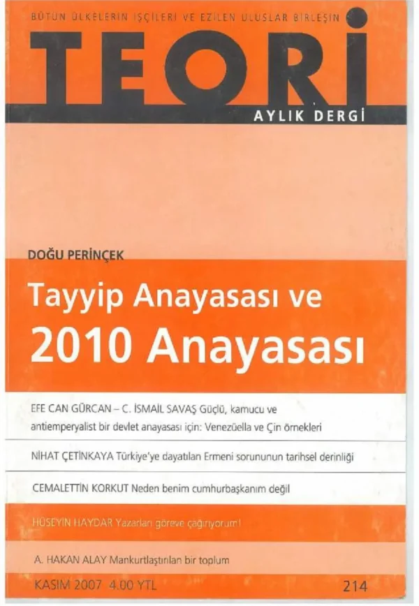 tayyip anayasası ve 2010 anayasası | Teori Kasım 2007
