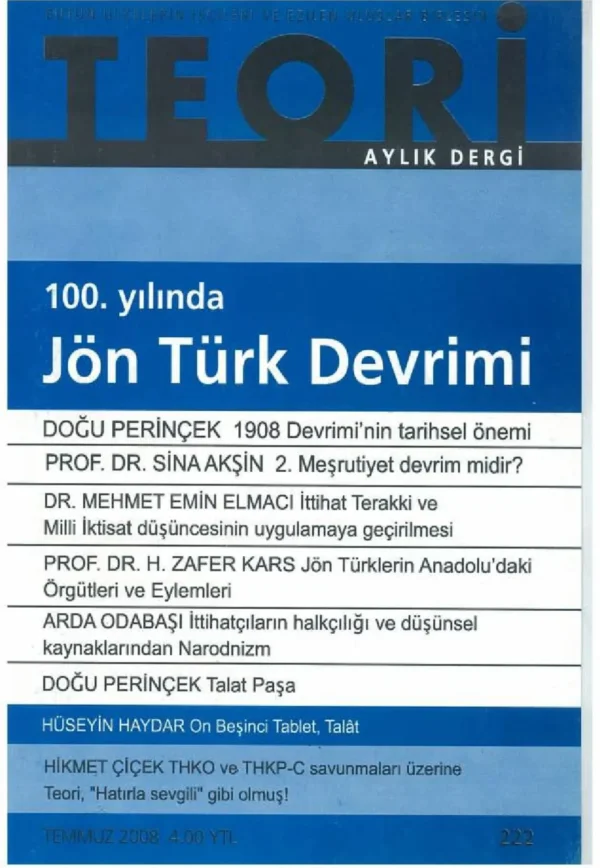 100. yılında jön türk devrimi | Teori Temmuz 2008