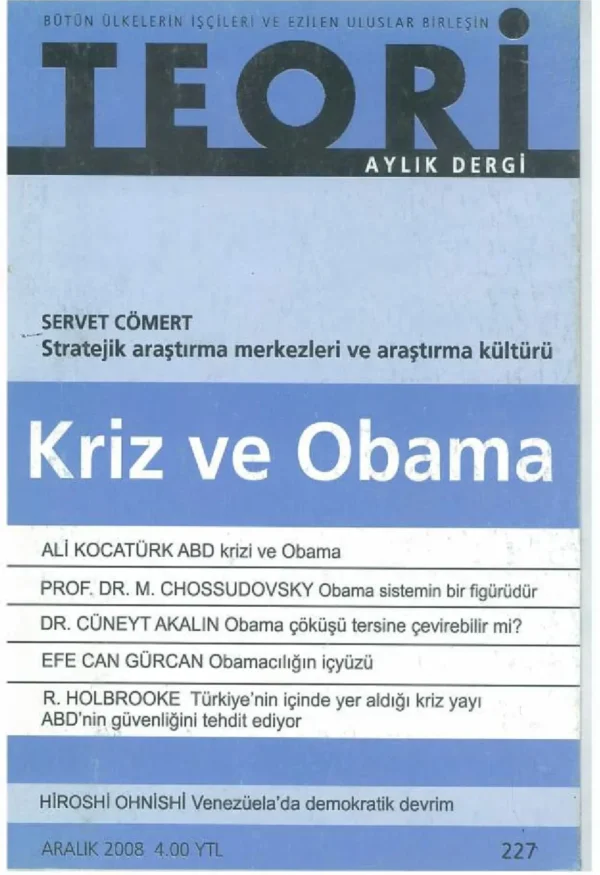KRİZ VE OBAMA | Teori Aralık 2008