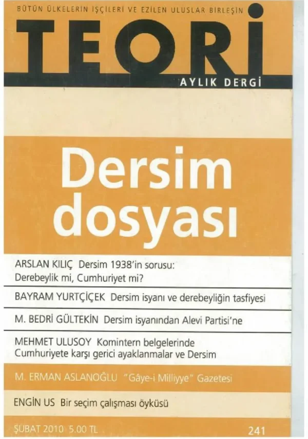 dersim dosyası | Teori Şubat 2010