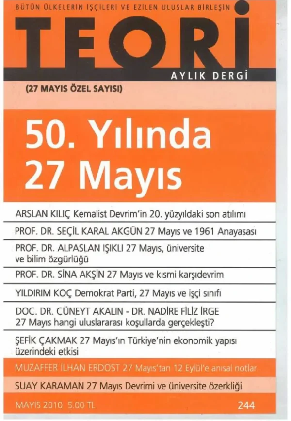 50. YILINDA 27 MAYIS | Teori Mayıs 2010