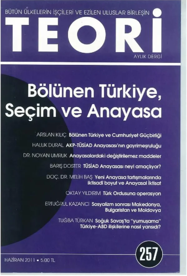bölünen türkiye, seçim ve anayasa | Teori Haziran 2011