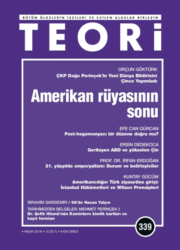 Teori 339 - Nisan 2018