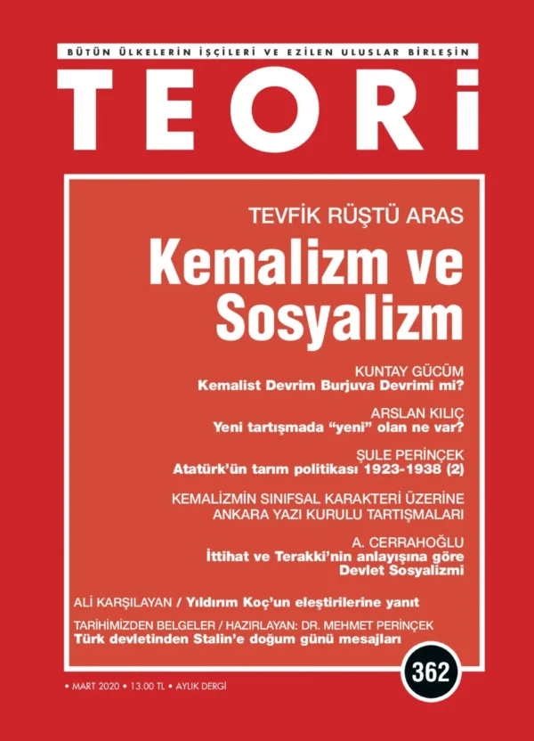 KEMALİZM VE SOSYALİZM | Teori Mart 2020