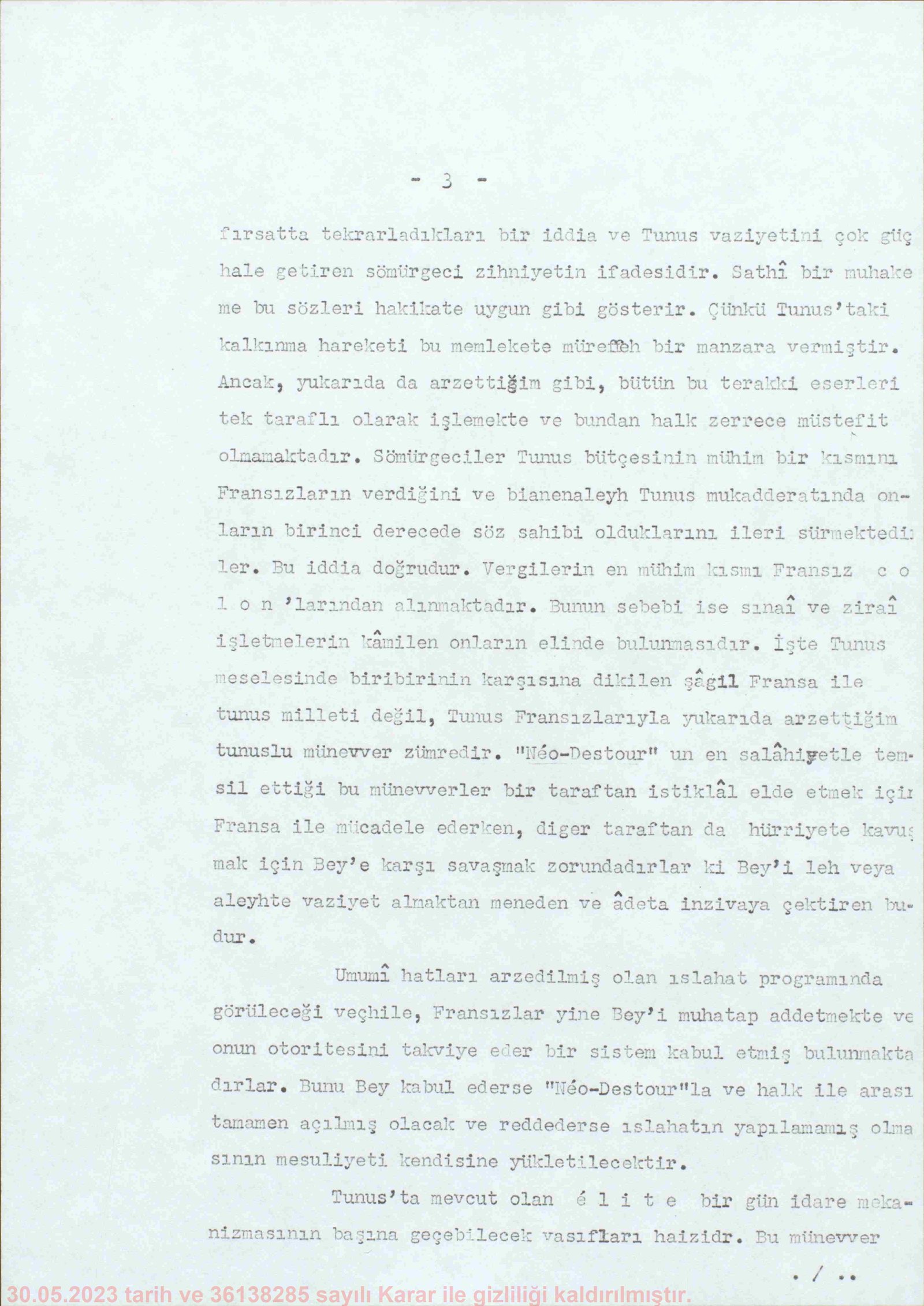 Paris Büyükelçisi Numan Menemencioğlu’nun Bağımsızlık Öncesi Tunus, Fas ve Cezayir Raporu