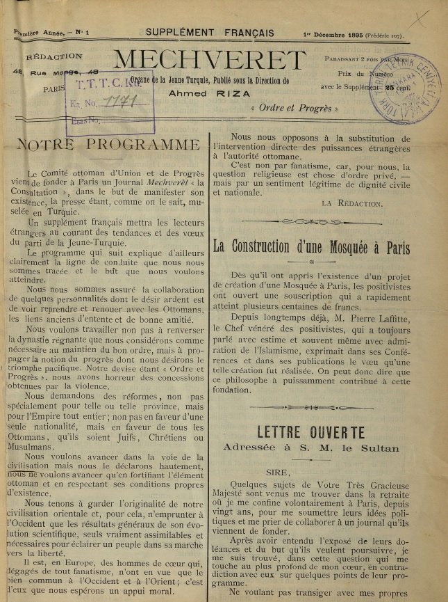 Jön Türklerin Meşveret Programı (1895)